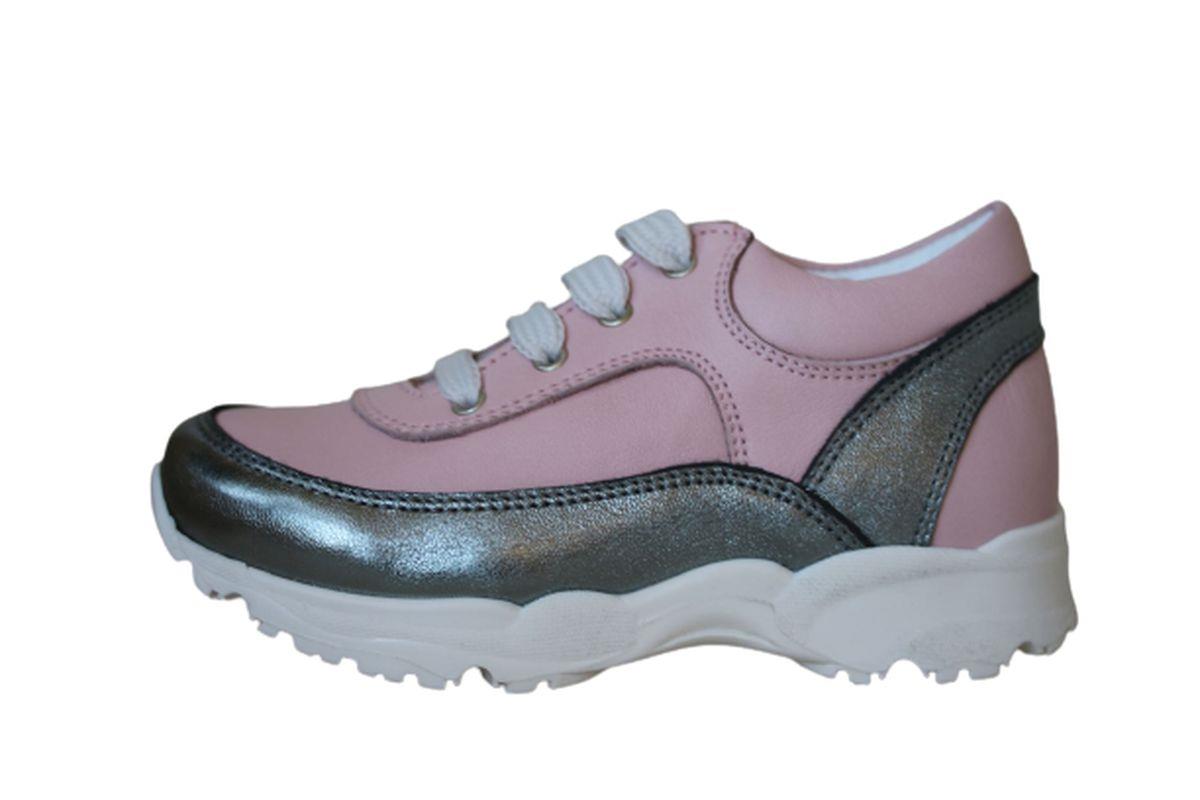 Image of LANVIN GIRLS PINK LEATHER TRAINERS EU 26 UK 8.5