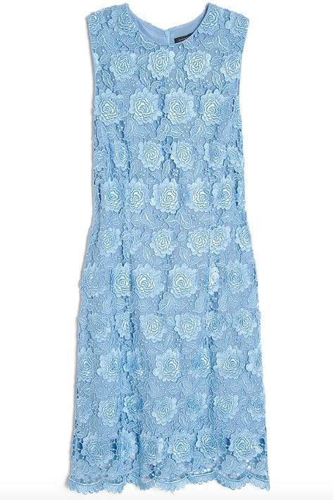 image of CHRISTOPHER KANE LIGHT BLUE GUIPURE LACE DRESS UK 10