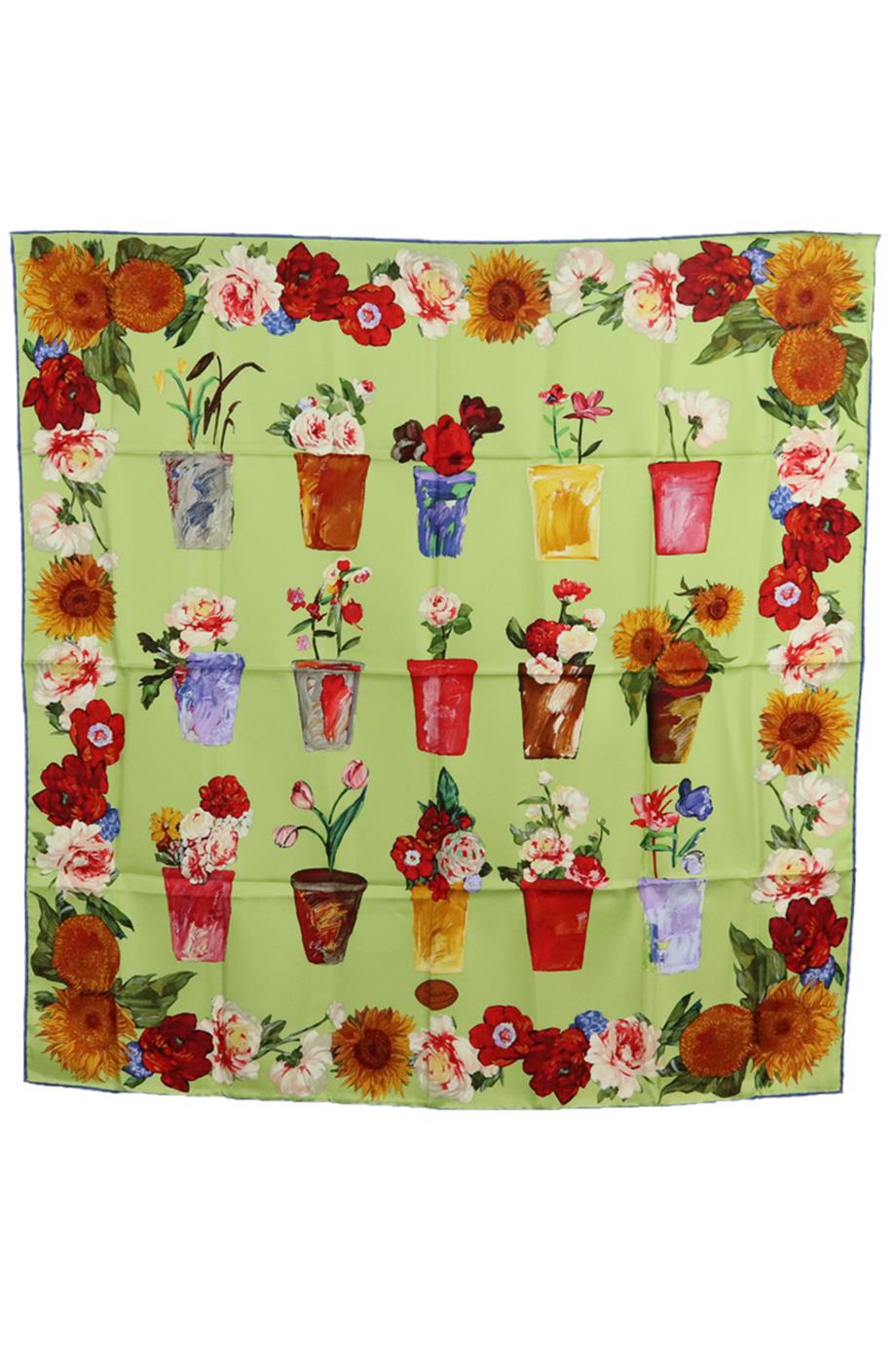 image of GUCCI FLORAL PRINT SILK TWILL SCARF