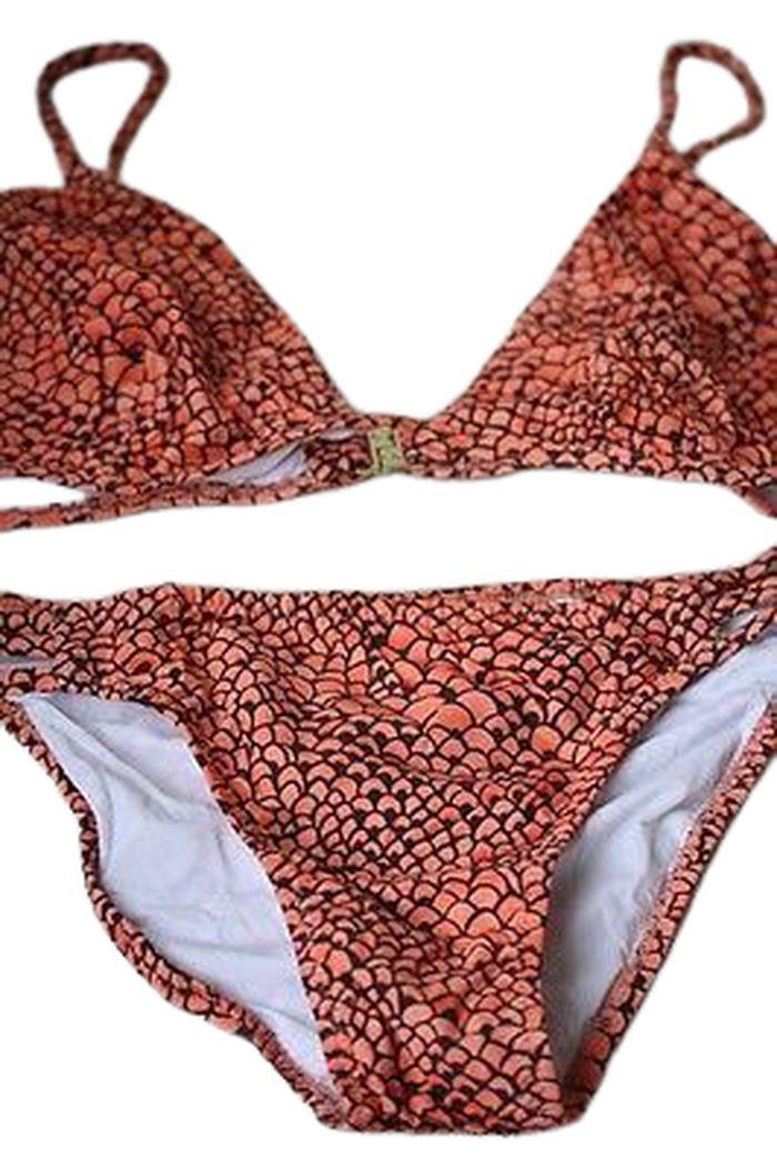 Image of MELISSA ODABASH BALI ORANGE PRINT BIKINI UK 10/14