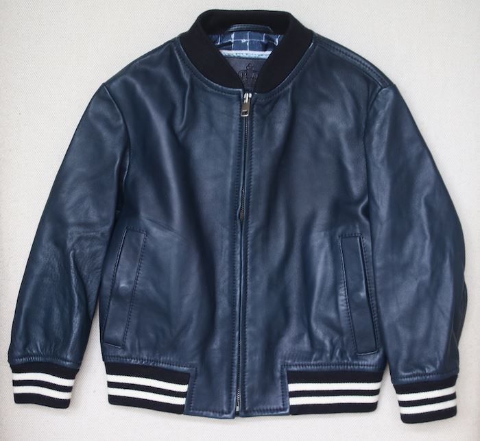 DOLCE & GABBANA BOYS NAVY BLUE LEATHER JACKET 2 YEARS | Nikki Bradford