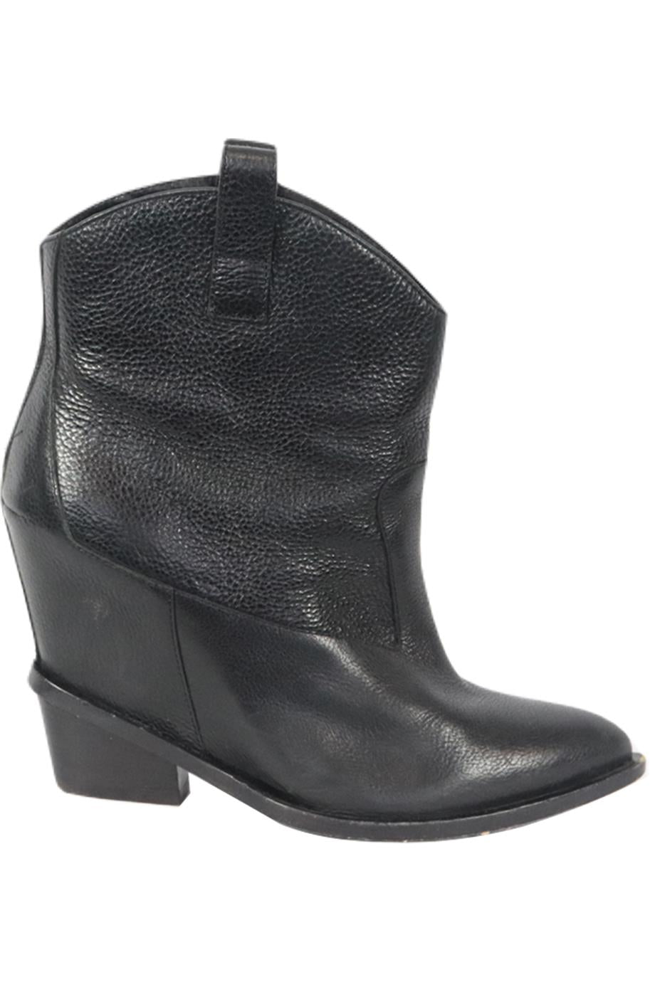 Image of GIUSEPPE ZANOTTI LEATHER WEDGE ANKLE BOOTS EU 39 UK 6 US 9