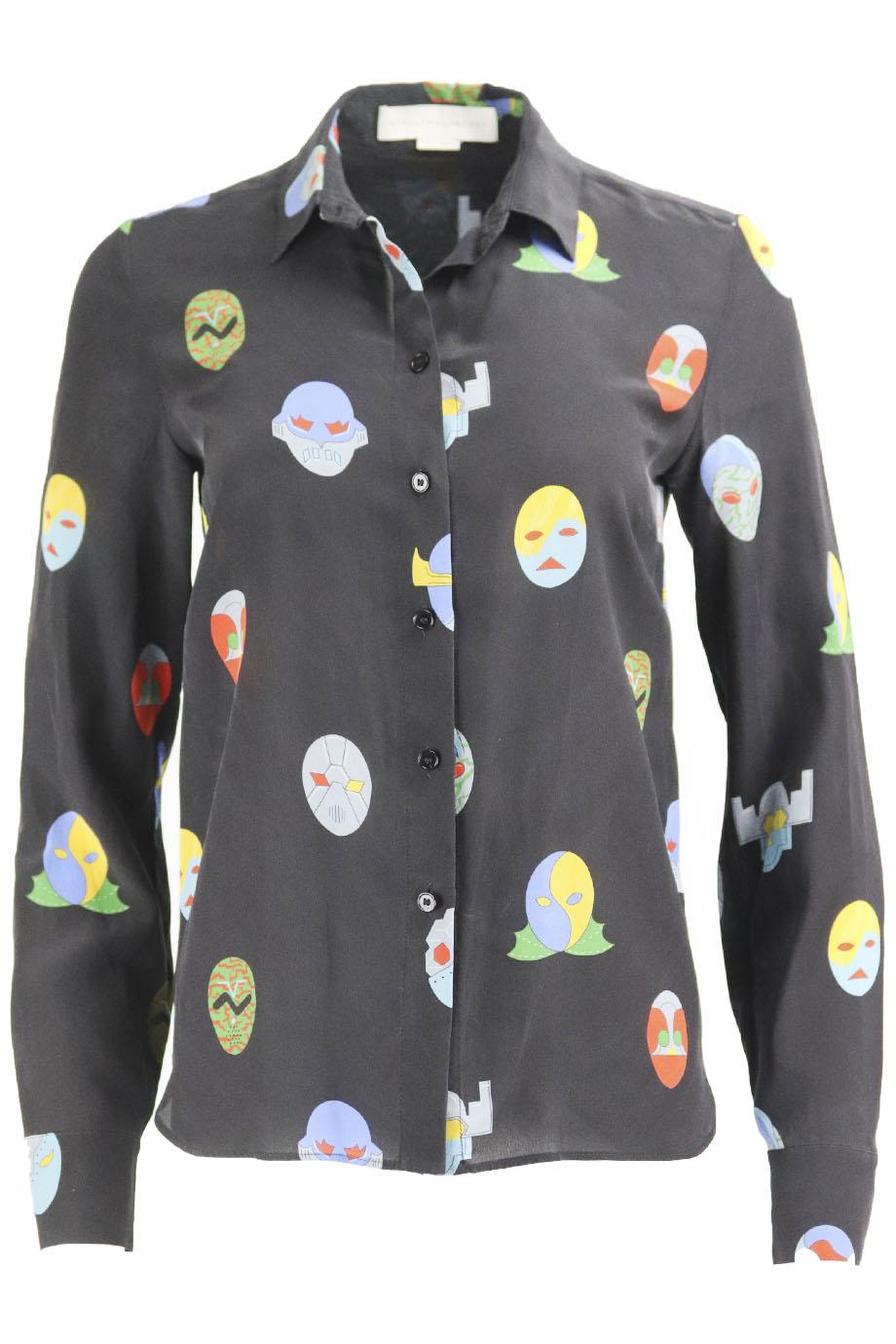 Image of STELLA MCCARTNEY PRINTED SILK SHIRT IT 40 UK 8