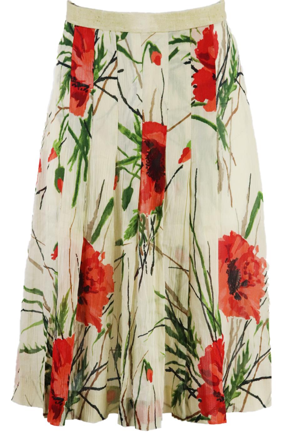 image of DOLCE AND GABBANA SPECIAL PIECE PRINTED COTTON SKIRT IT 40 UK 8