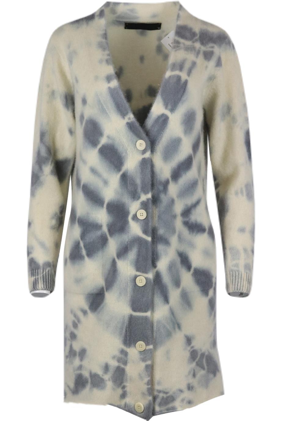 Image of THE ELDER STATESMAN OVERSIZED TIE DYED CASHMERE CARDIGAN XSMALL