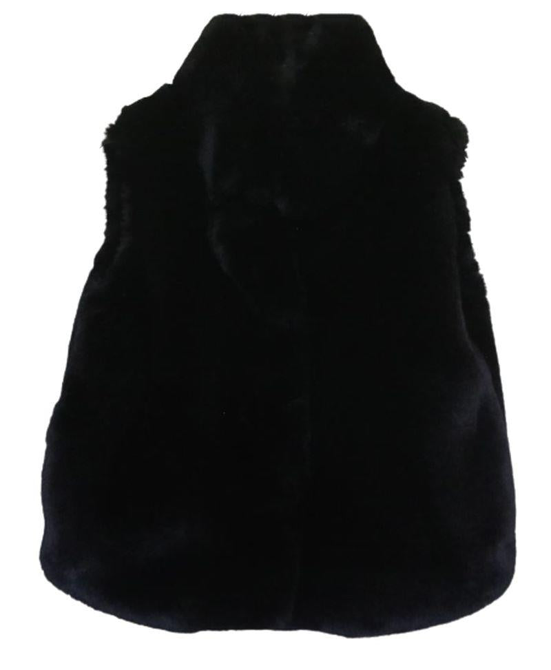 image of MILLY MINIS GIRLS BLACK FAUX FUR GILET 4 YEARS