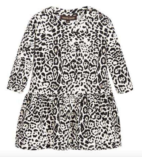 image of ROBERTO CAVALLI GIRLS LEOPARD PRINT DRESS 4 YEARS