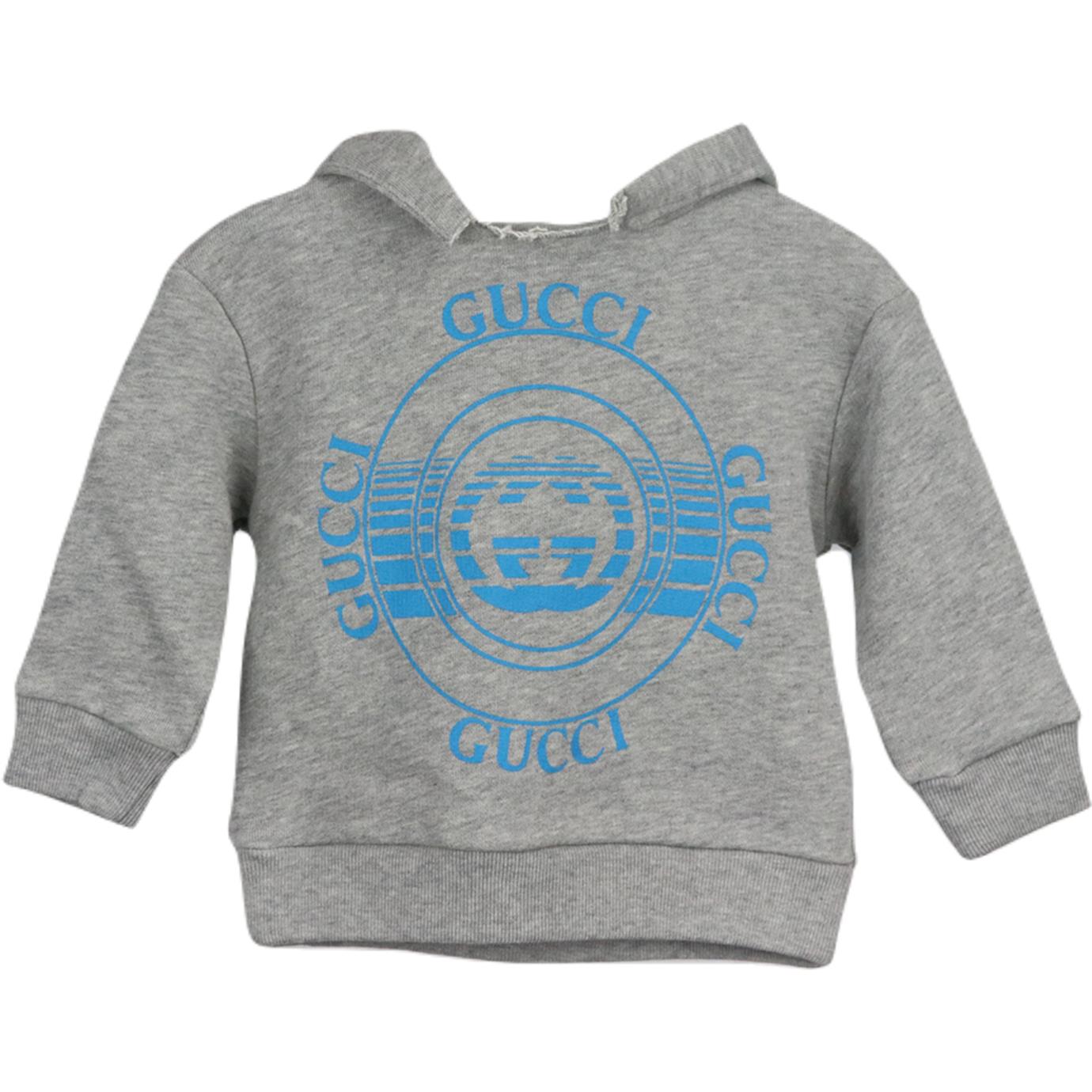 image of GUCCI BABY BOYS LOGO COTTON HOODIE 6-9 MONTHS