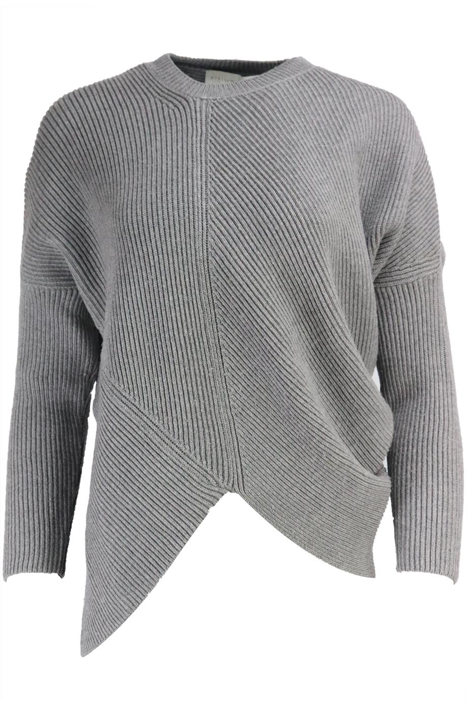 image of STELLA MCCARTNEY ASYMMETRIC RIBBED WOOL SWEATER IT 40 UK 8