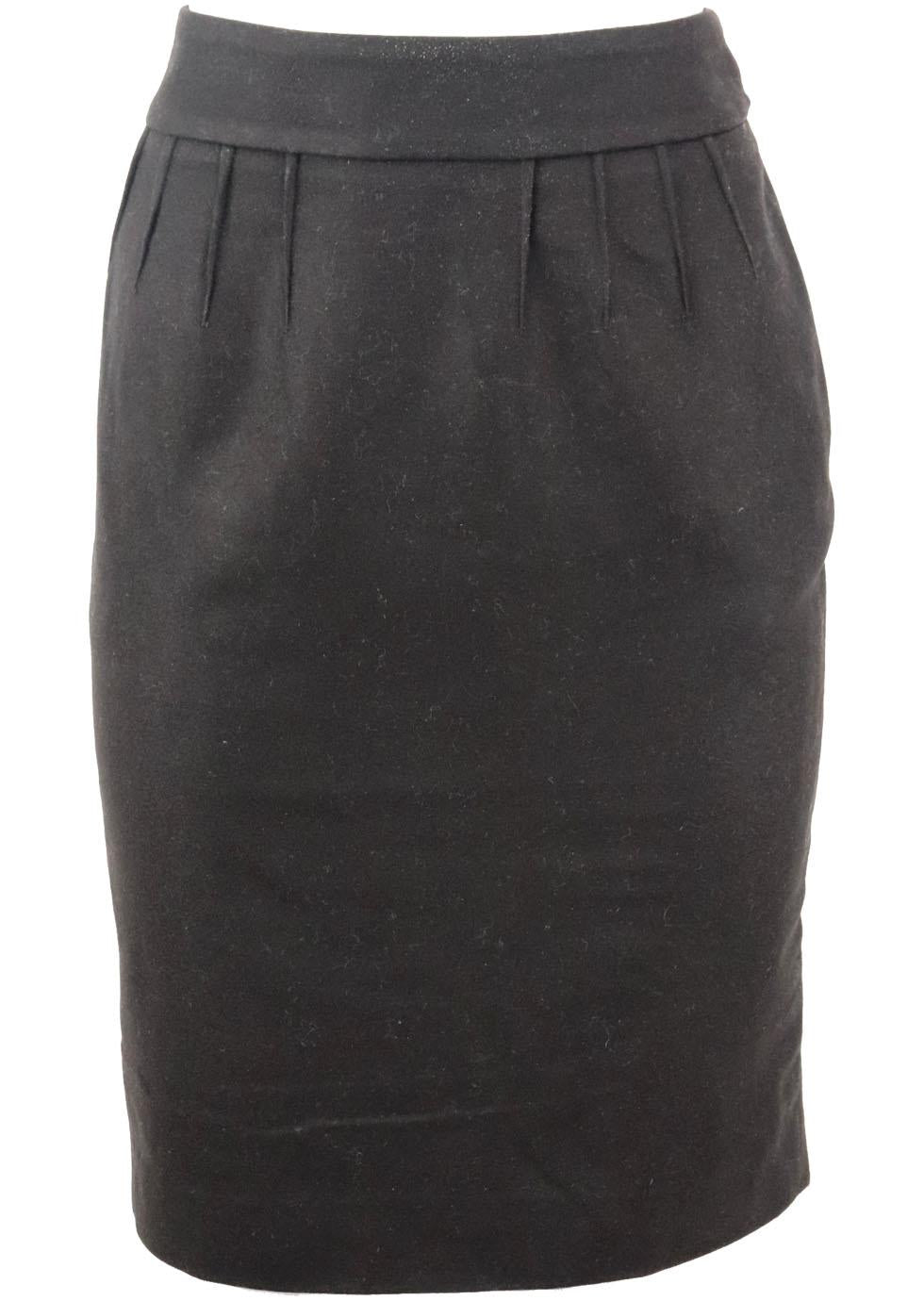 image of YVES SAINT LAURENT VINTAGE WOOL BLEND SKIRT FR 40 UK 12