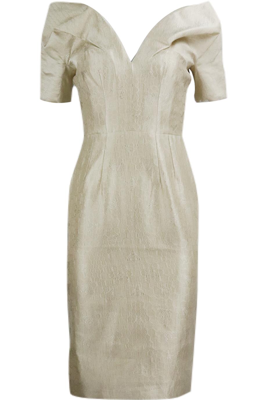 image of ALEXANDER MCQUEEN SILK JACQUARD DRESS IT 40 UK 8