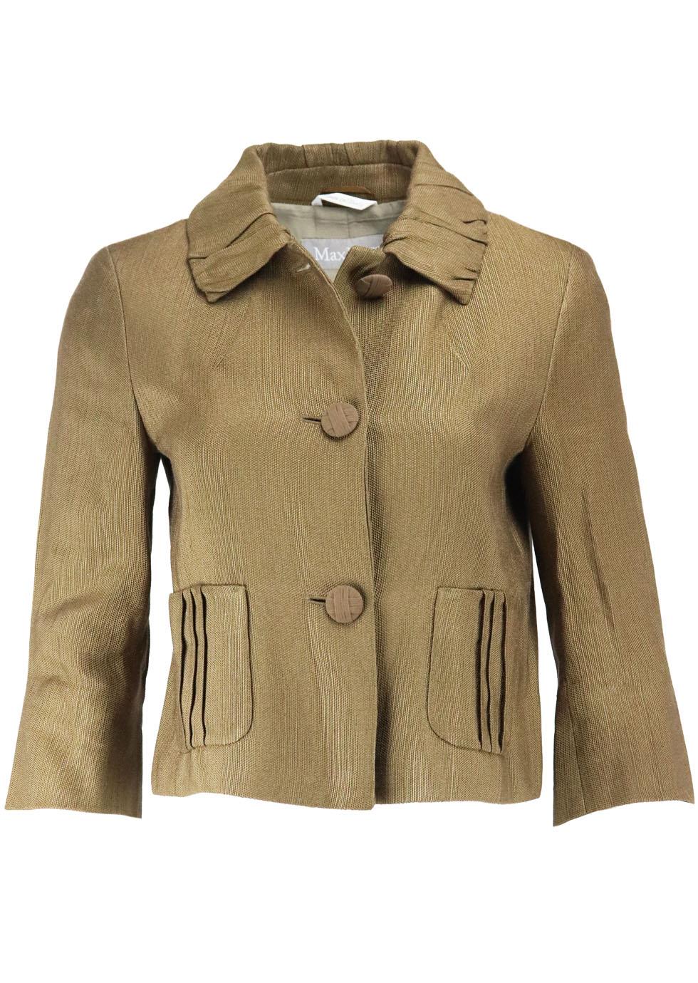 image of MAX MARA LINEN BLEND JACKET IT 40 UK 8