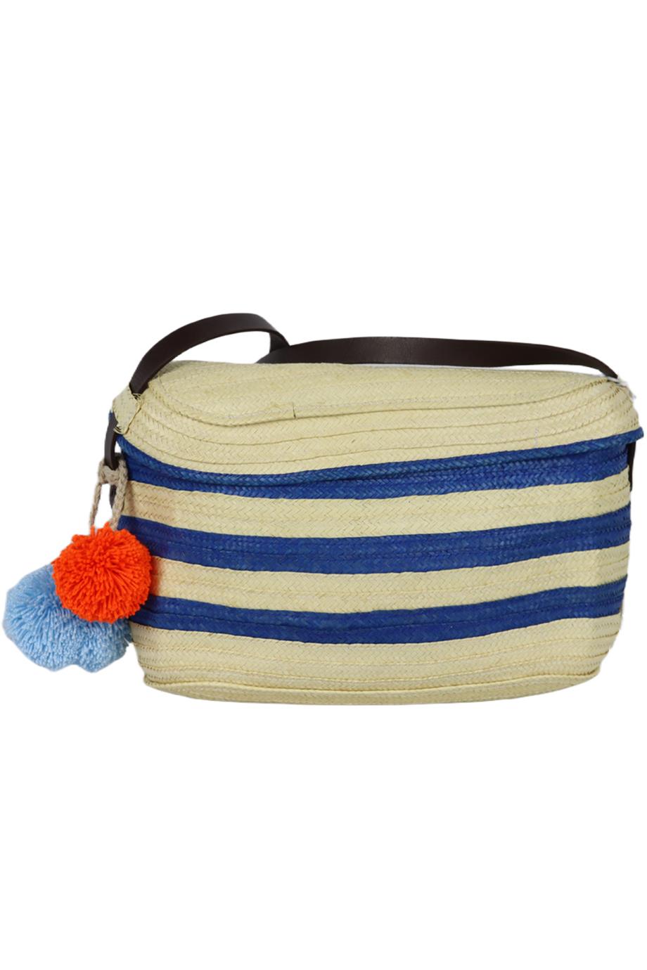 image of SOPHIE ANDERSON STRIPED RAFFIA SHOULDER BAG