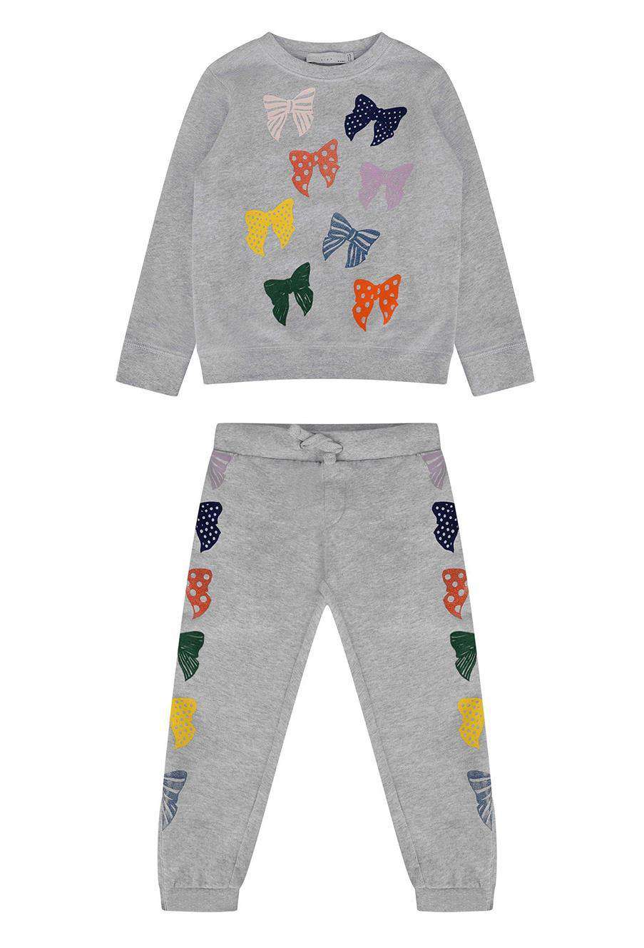 image of STELLA MCCARTNEY KIDS GIRLS BOW PRINT COTTON TRACKSUIT 5 YEARS