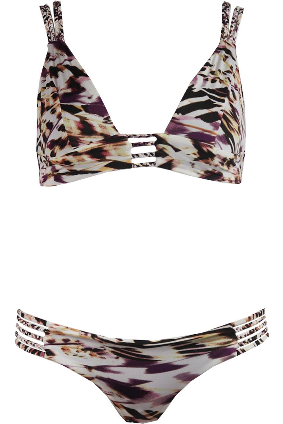 image of VITAMIN A CUTOUT PRINTED TRIANGLE BIKINI SMALL/MEDIUM