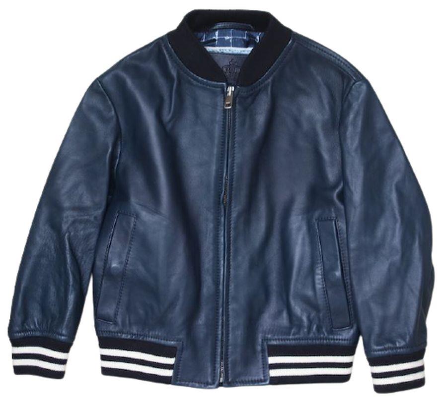 DOLCE & GABBANA BOYS NAVY BLUE LEATHER JACKET 2 YEARS | Nikki Bradford