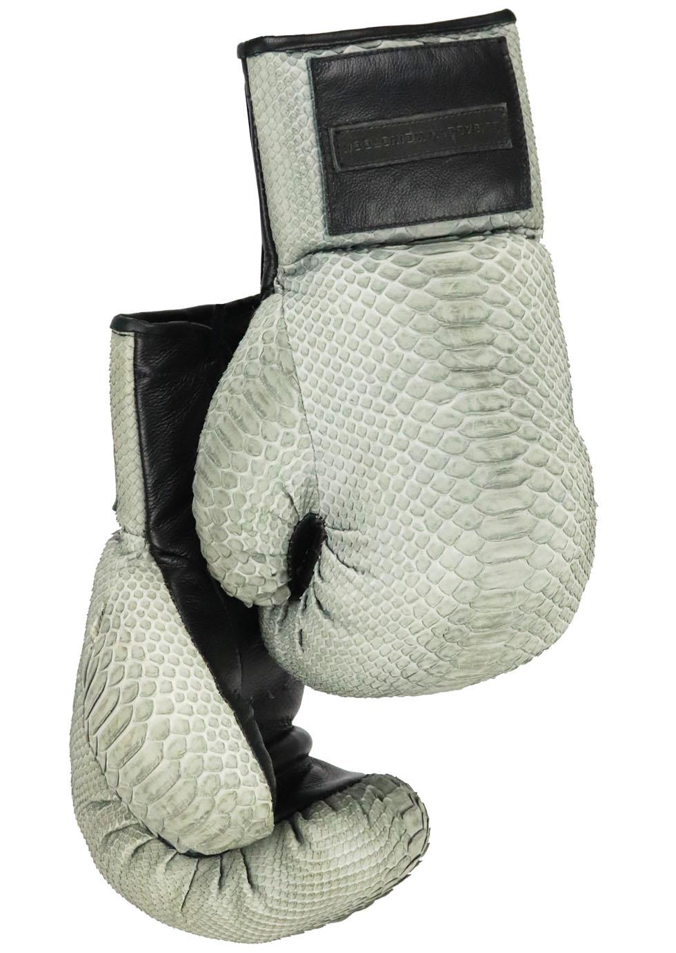 image of ELISABETH WEINSTOCK SNAKESKIN AND LEATHER BOXING GLOVES