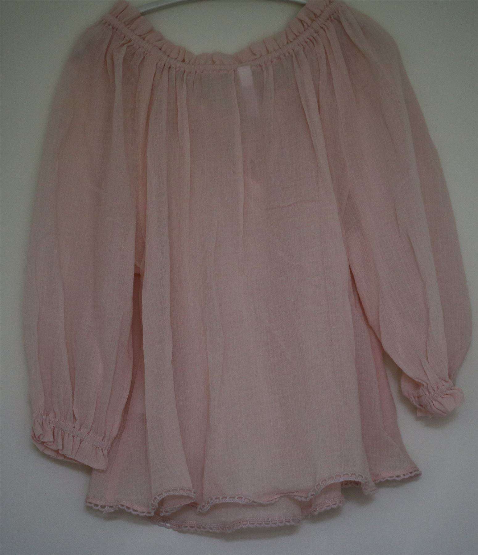 image of ZIMMERMANN KIDS GIRLS PINK CHEESECLOTH TOP 4 YEARS