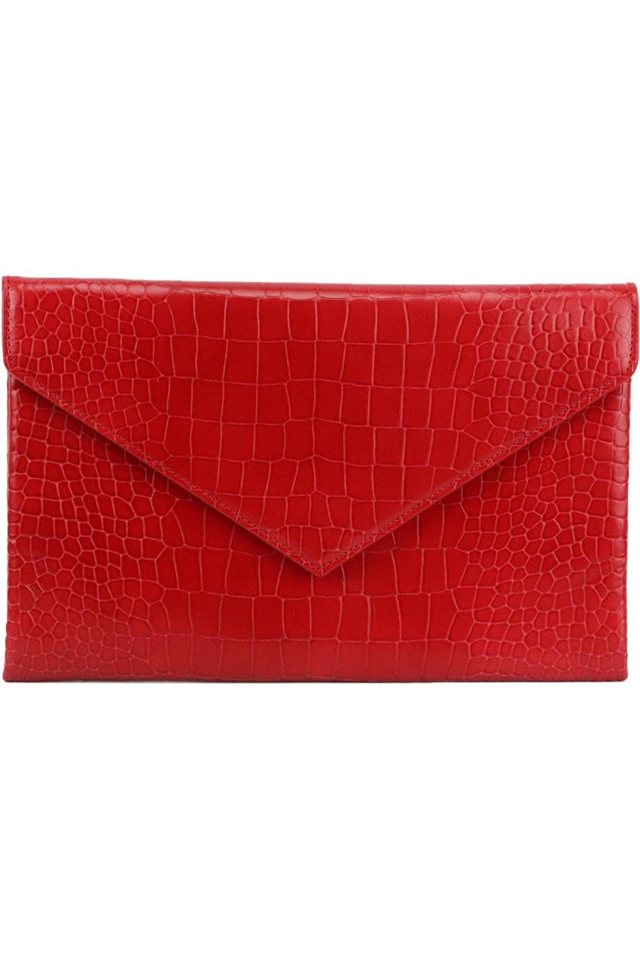 image of AZZEDINE ALAÏA CROC EFFECT LEATHER CLUTCH