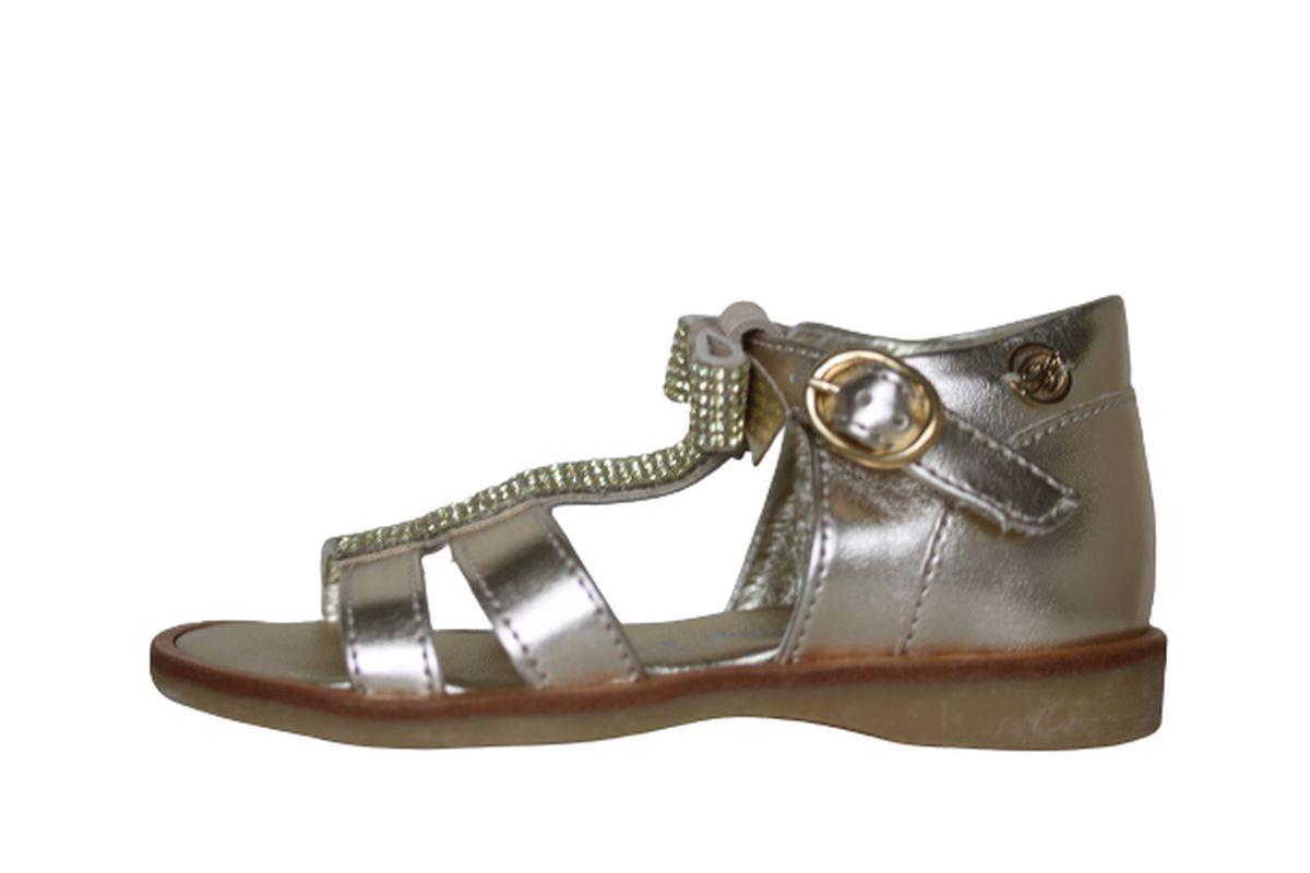 image of MISS BLUMARINE GIRLS GOLD SANDALS WITH DIAMANTÉ EU 24 UK 7