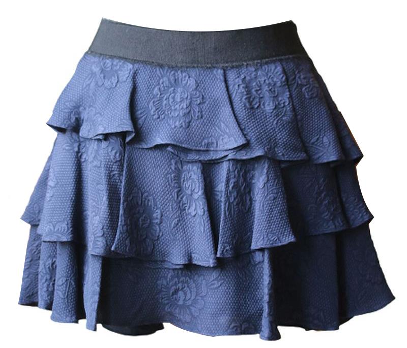 Image of DEREK LAM 10 CROSBY TIERED SILK MINI SKIRT US 2 UK 6