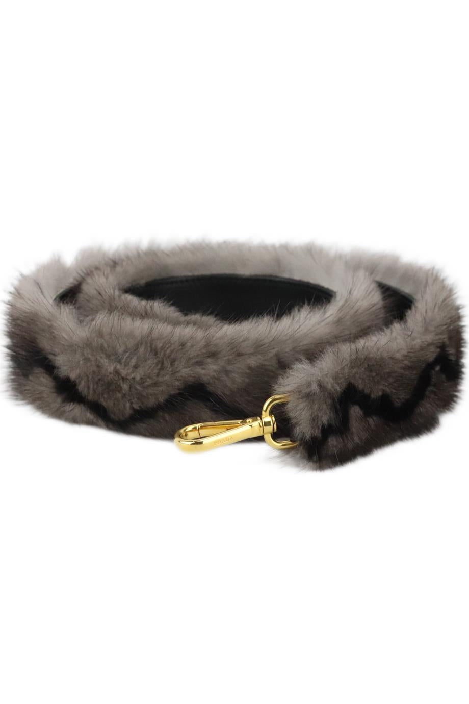 image of PRADA FUR AND LEATHER BAG STRAP