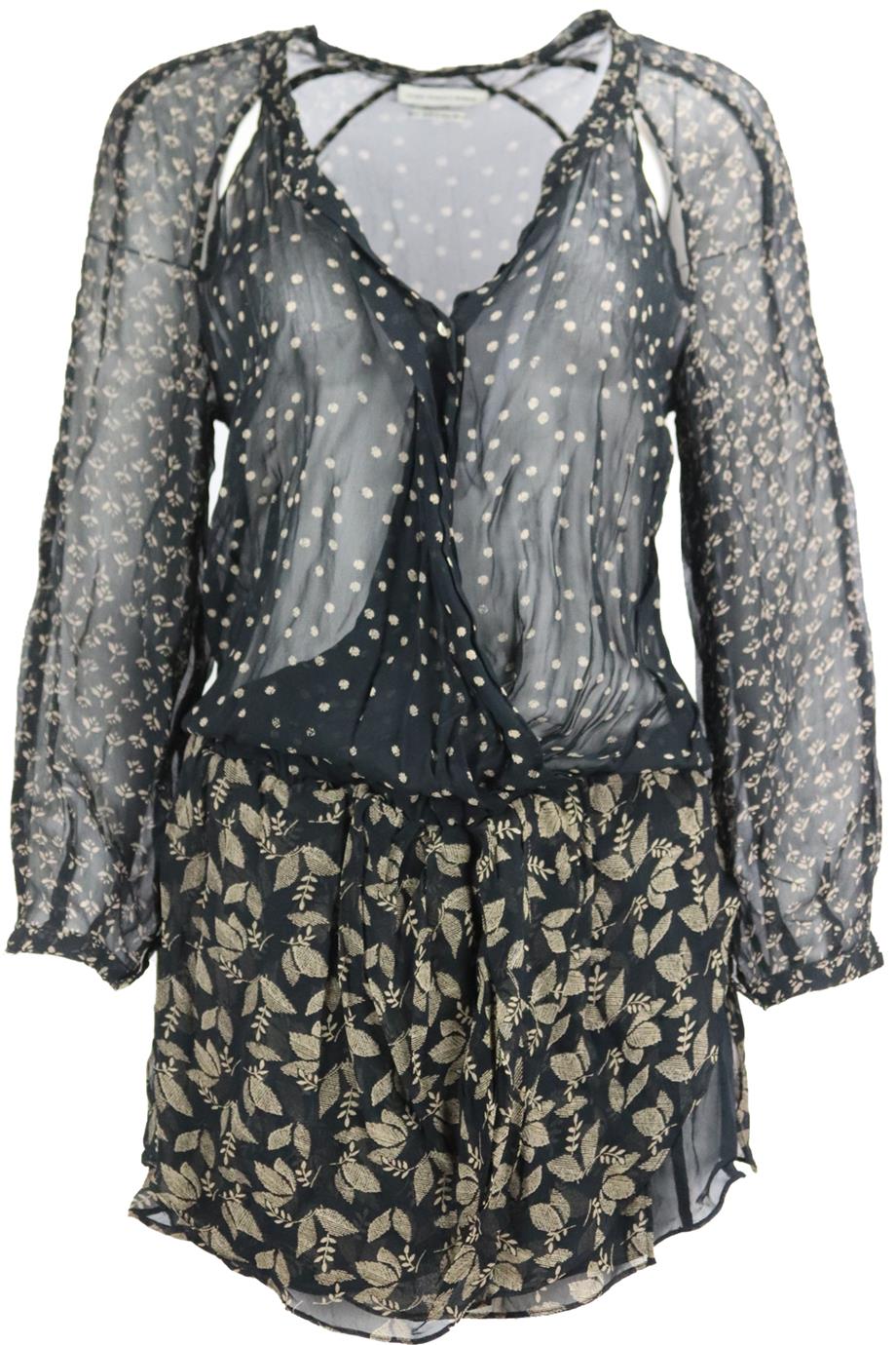 image of ISABEL MARANT ÉTOILE PRINTED GEORGETTE MINI DRESS FR 40 UK 12