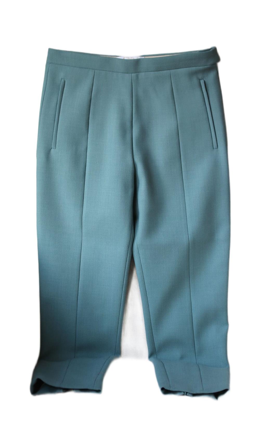 Image of CHLOÉ WOOL BLEND TAPERED TROUSERS FR 38 UK 10