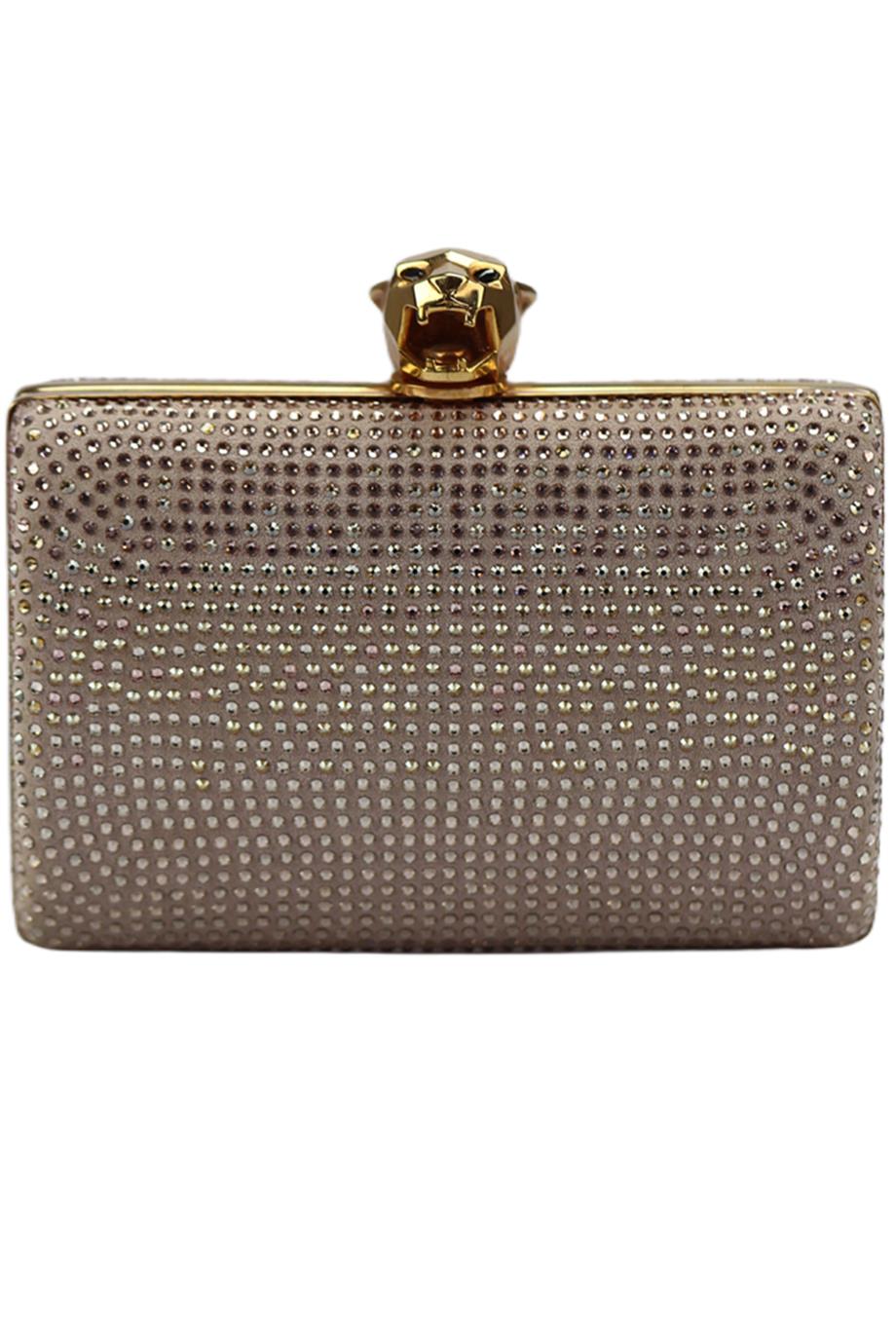 image of STARK CRYSTAL EMBELLISHED SUEDE CLUTCH