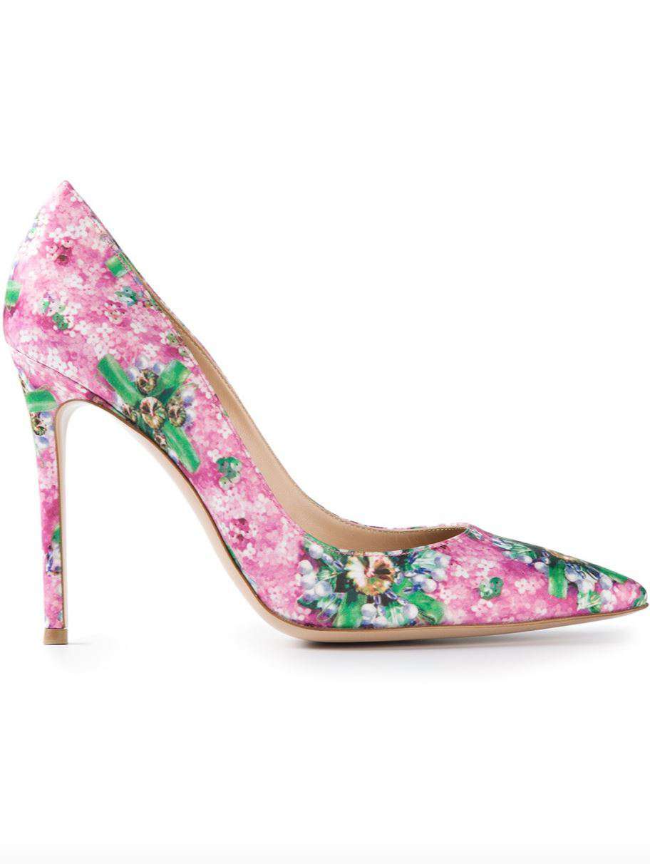 image of MARY KATRANTZOU + GIANVITO ROSSI LISA PONKER SATIN PUMPS EU 41 UK 8 US 11