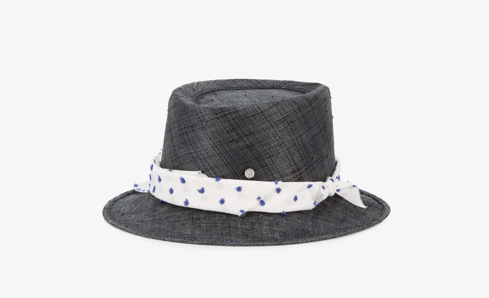 Image of MAISON MICHEL ED STRAW HAT WITH POLKA DOT BAND