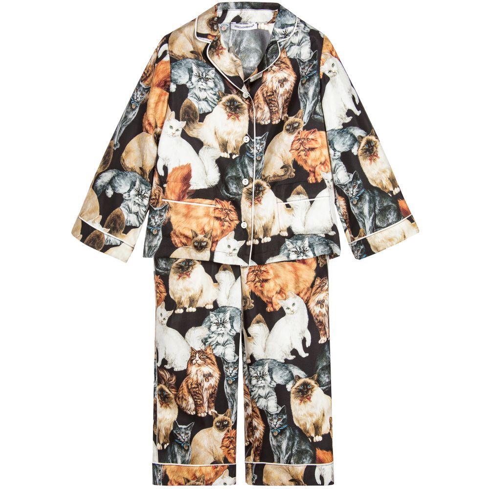 DOLCE & GABBANA GIRLS CAT SILK GATTI PYJAMAS OUTFIT 4 YEARS | Nikki Bradford