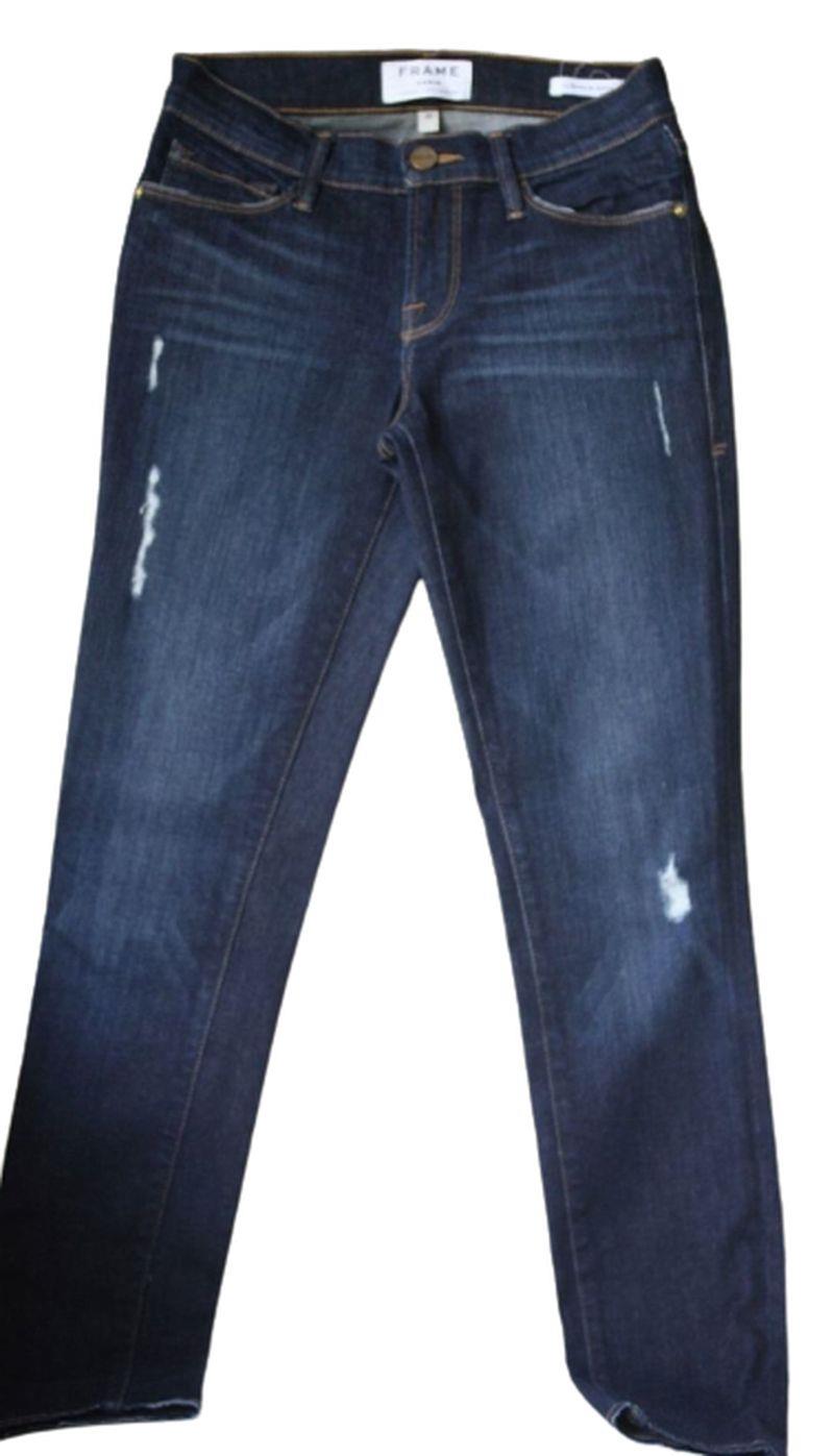 Image of FRAME DENIM LE SKINNY DE JEANNE DISTRESSED JEANS IN LOS FELIZ W25 UK 6/8