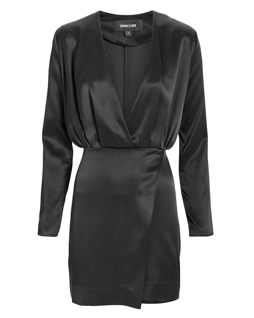 image of CUSHNIE ET OCHS ELIN BLOUSON SILK MINI DRESS US 8 UK 12