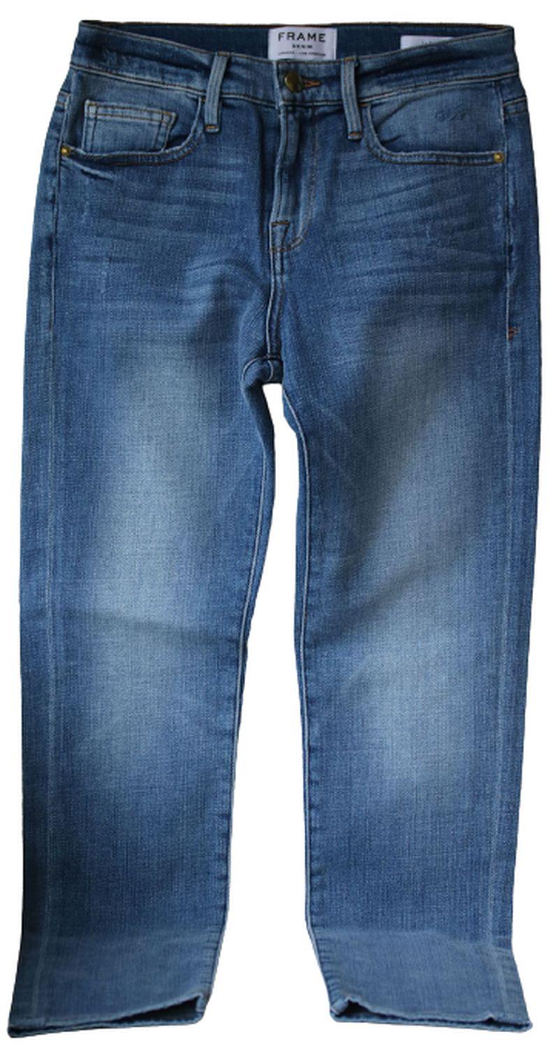 Image of FRAME DENIM LE BOY HIGH RISE SLIM LEG JEANS IN LEVINE W26 UK 8