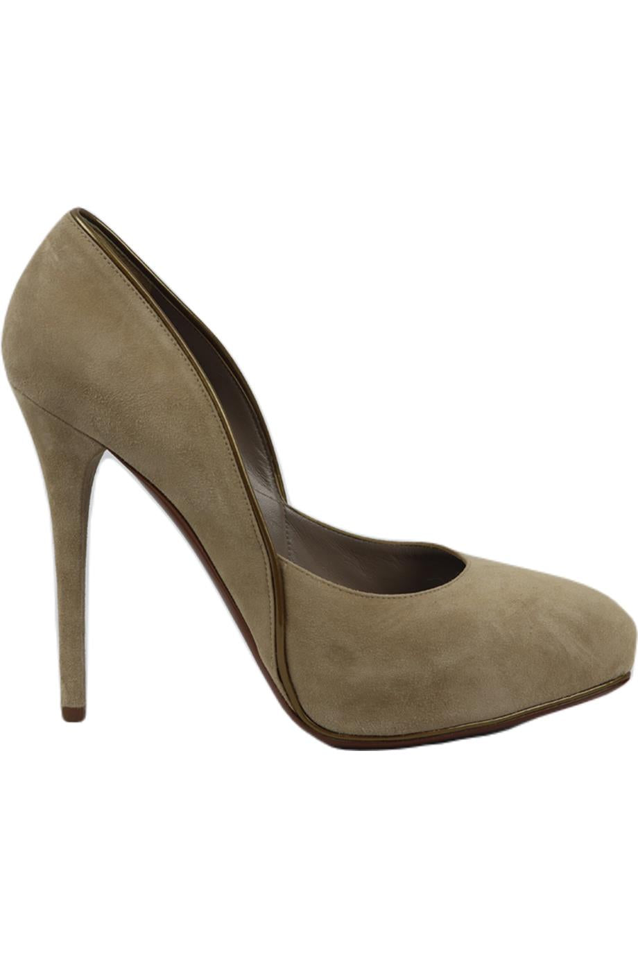 image of RALPH LAUREN PURPLE LABEL SUEDE PLATFORM PUMPS EU 39.5 UK 6.5 US 9.5