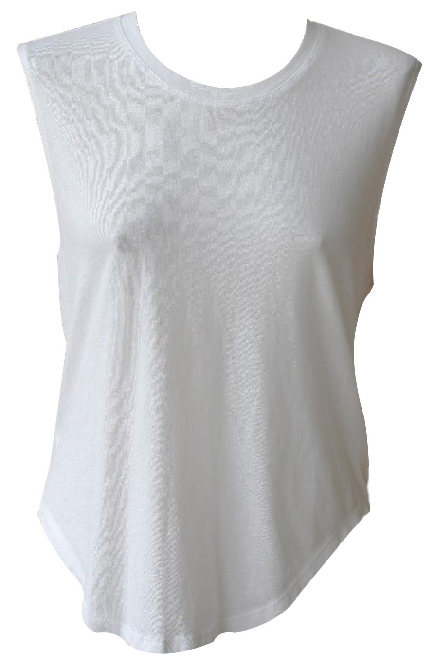 image of RAQUEL ALLEGRA SLEEVELESS MUSCLE TOP WITH SHREDDED BACK 0 UK 6/8