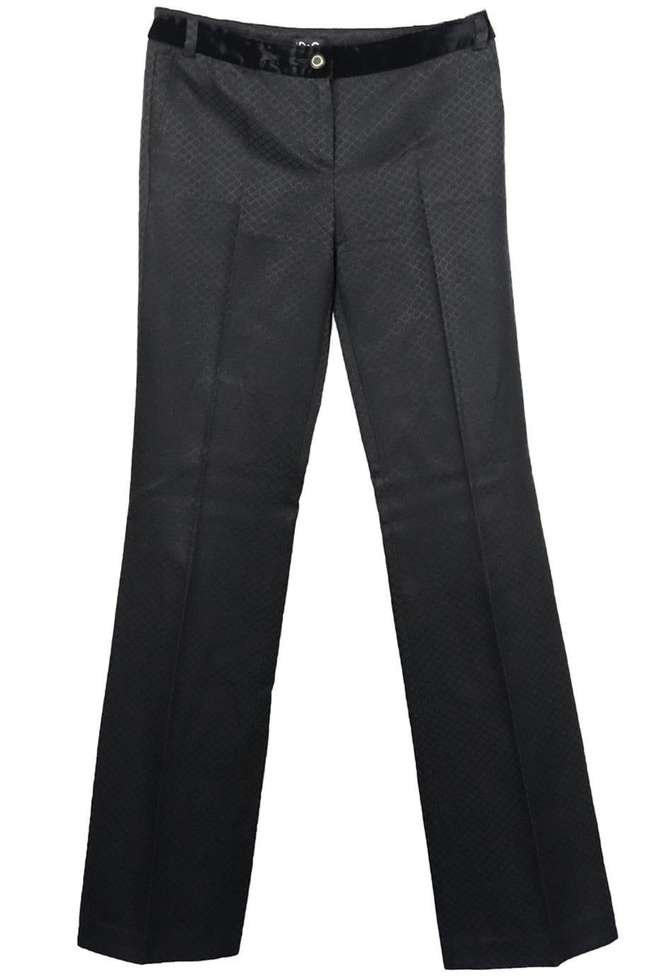 Image of D&G by DOLCE AND GABBANA JACQUARD COTTON BLEND FLARED PANTS IT 40 UK 8