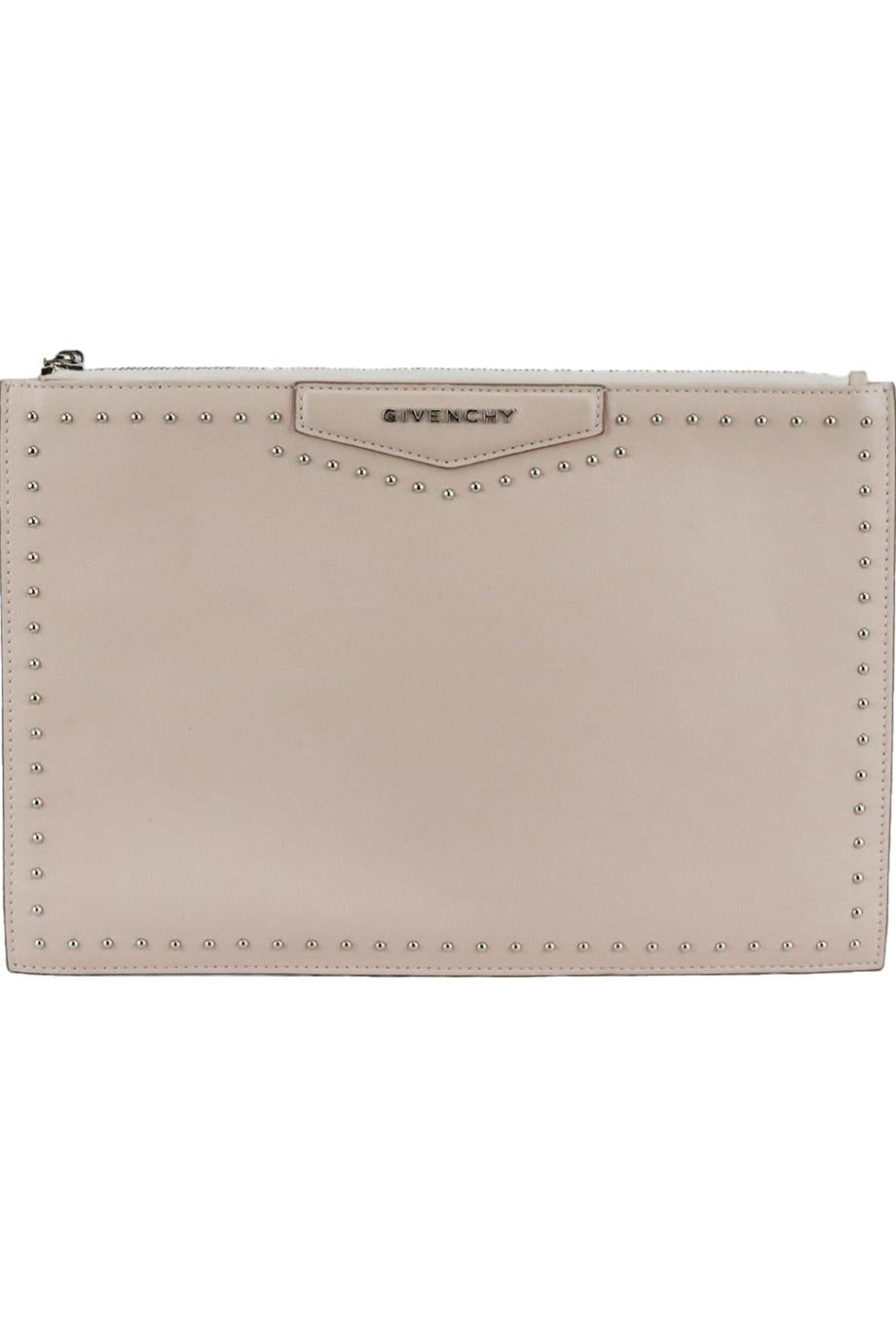 Image of GIVENCHY ANTIGONA MEDIUM STUDDED LEATHER CLUTCH