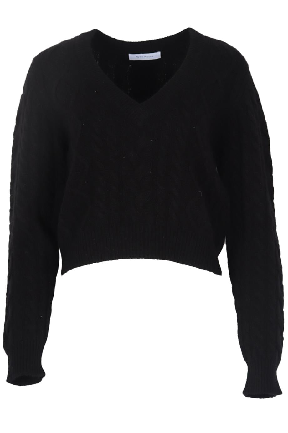 image of RYAN ROCHE CABLE KNIT CASHMERE SWEATER LARGE