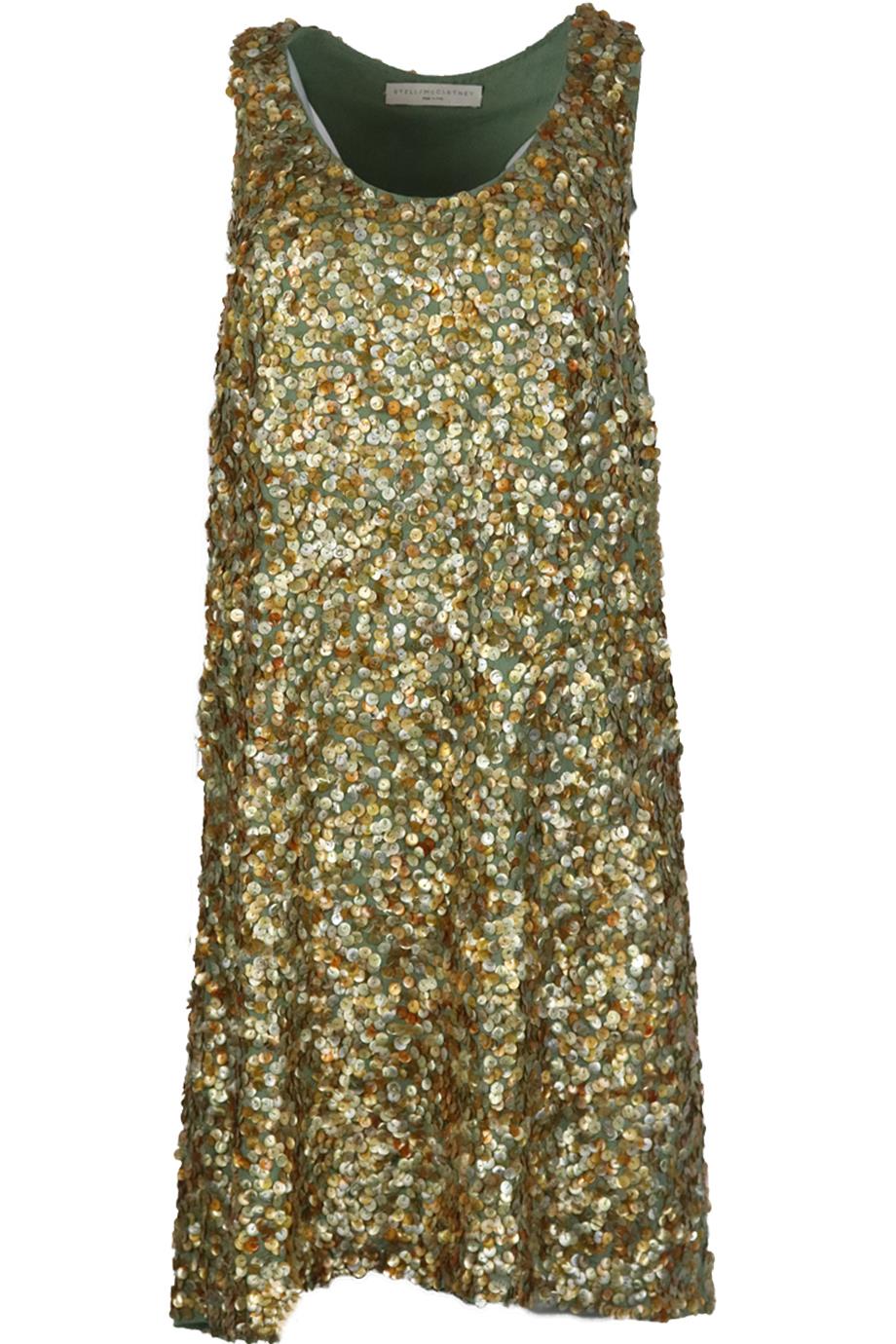 image of STELLA MCCARTNEY SEQUINED SILK MINI DRESS IT 42 UK 10