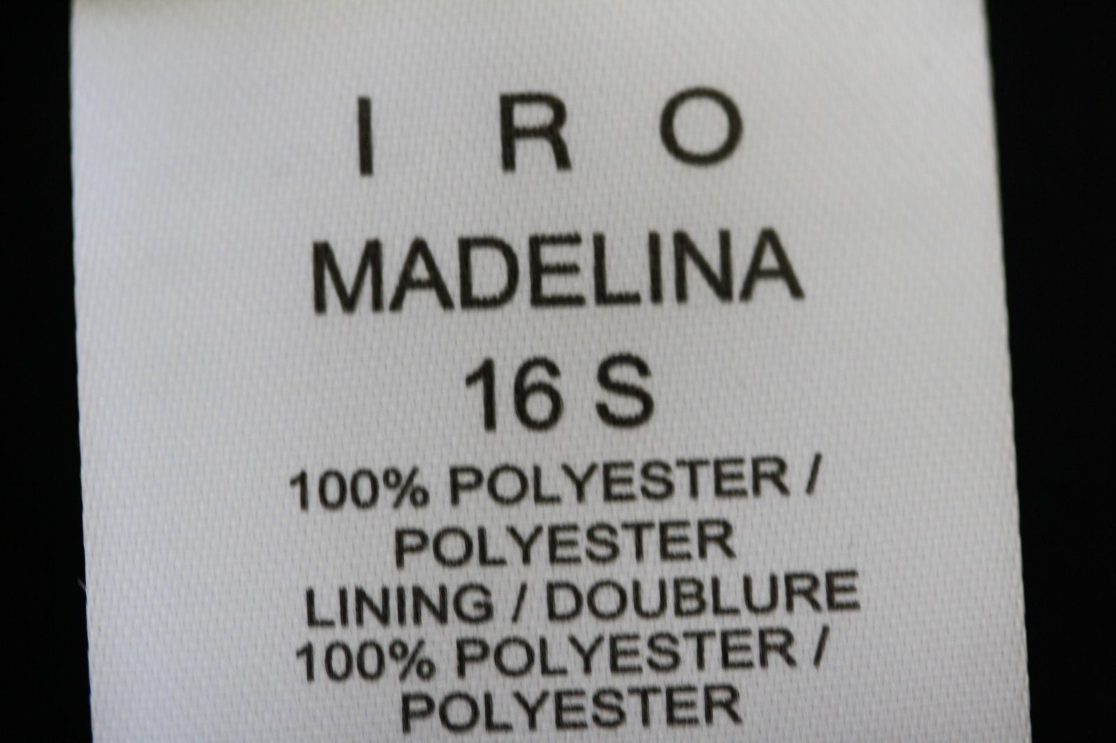IRO MADELINA BLACK DRESS FR 36 UK 8
