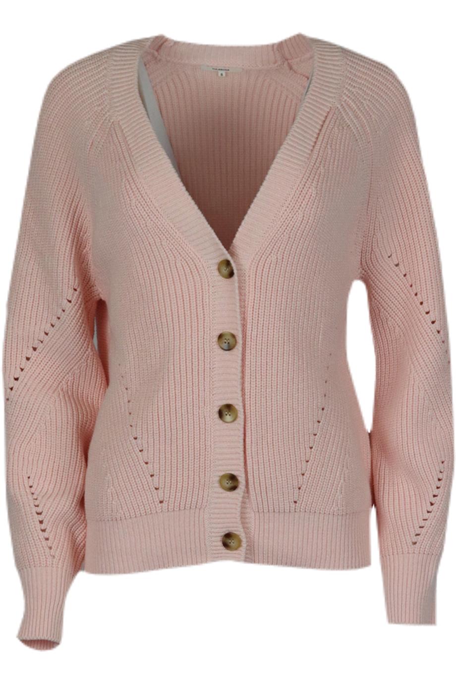 image of TULAROSA RIBBED COTTON BLEND CARDIGAN SMALL