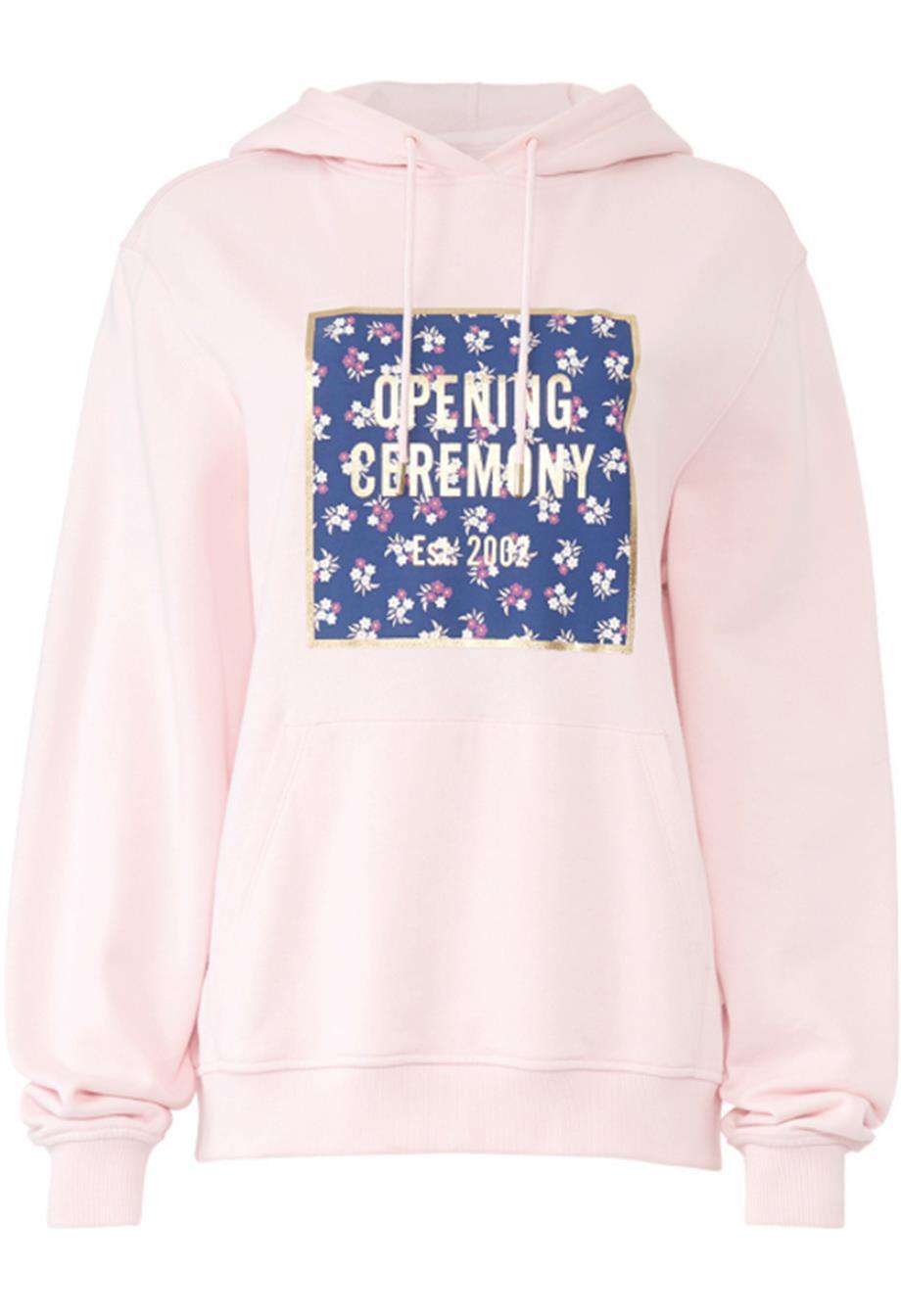 Image of OPENING CEREMONY OVERSIZED PRINTED COTTON JERSEY HOODIE LARGE