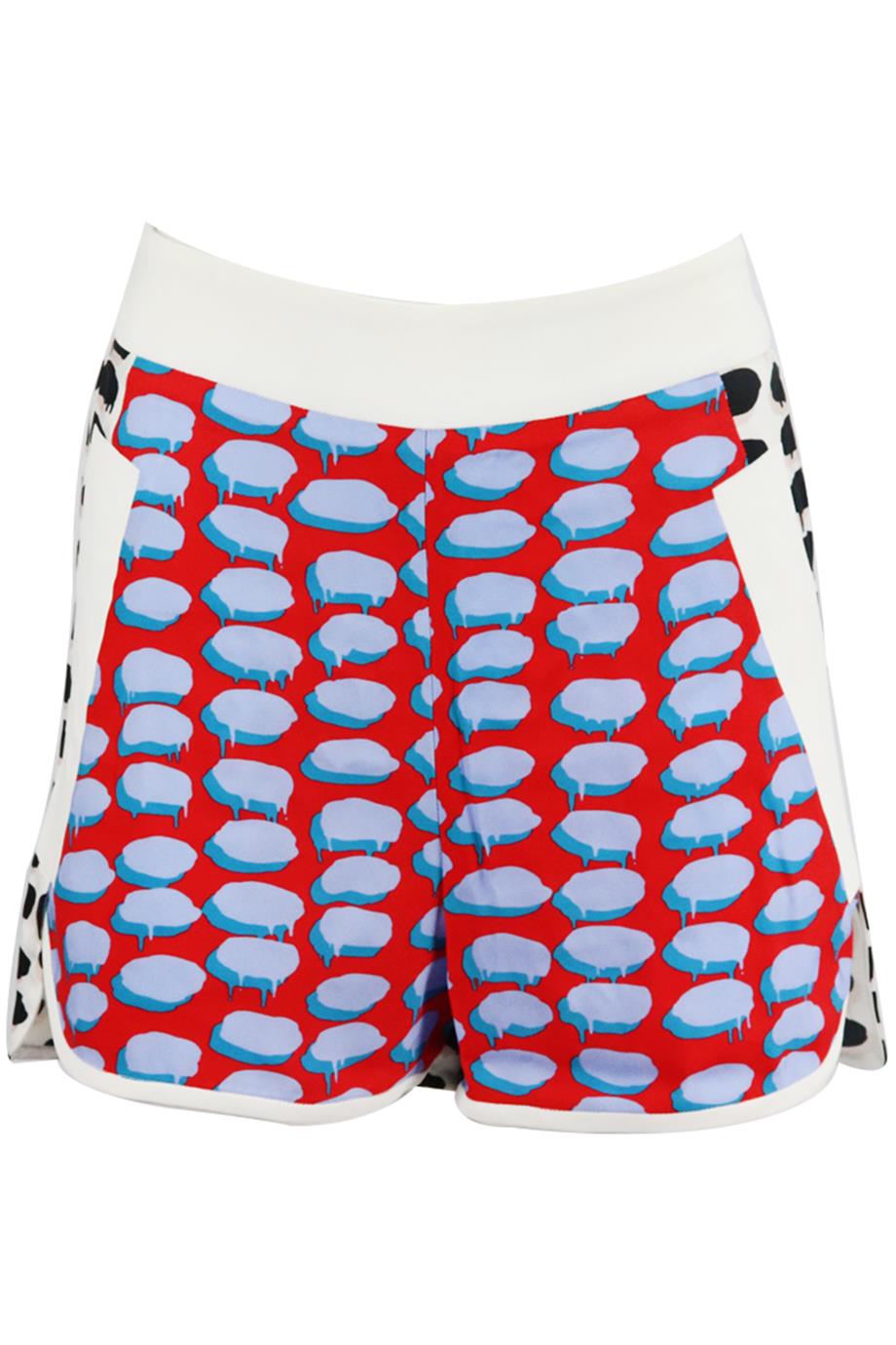 Image of STELLA MCCARTNEY PRINTED CREPE SHORTS IT 36 UK 4