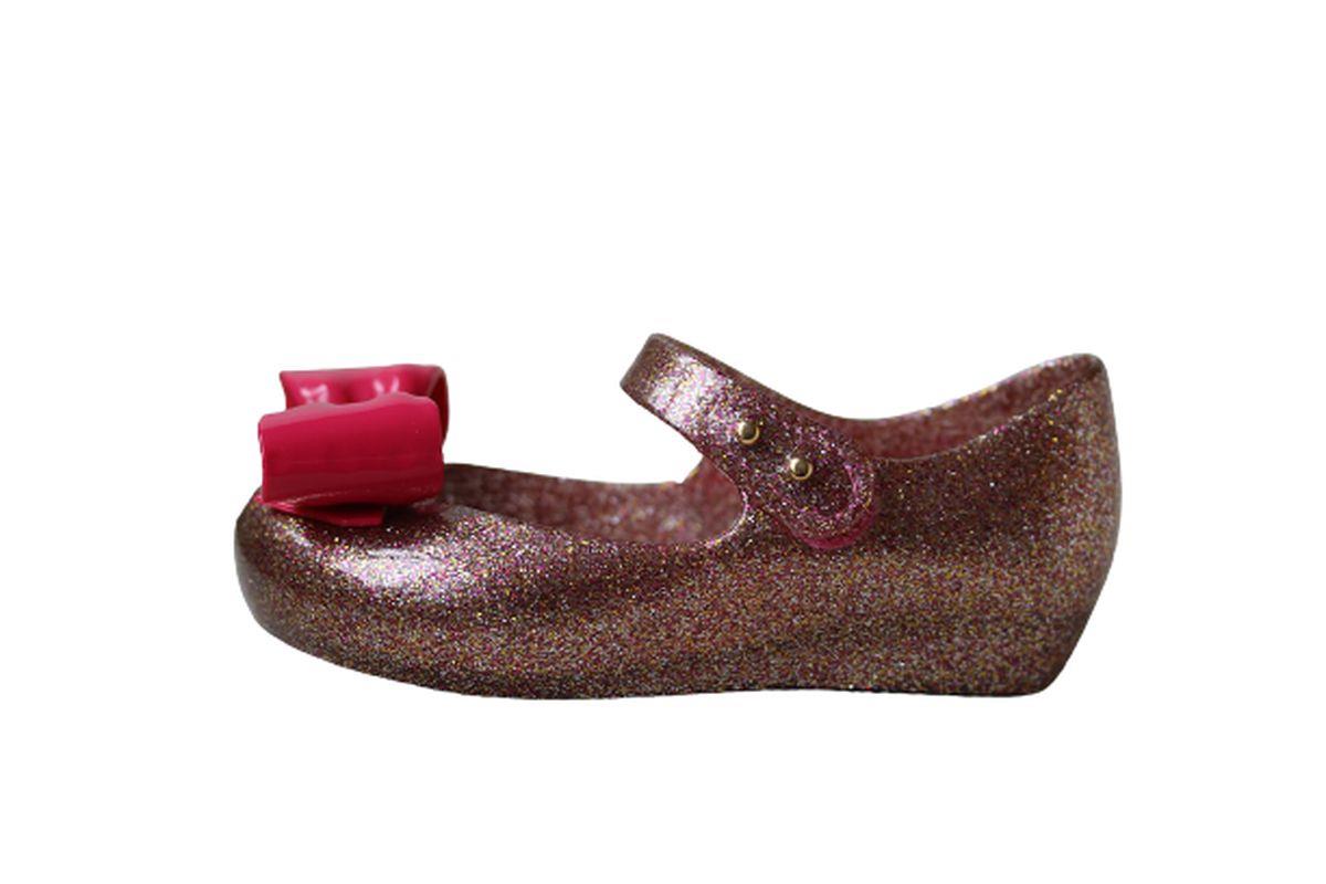 image of MINI MELISSA GIRLS ULTRAGIRL BOW GLITTER JELLY SHOES EU 225/25 UK 8/9