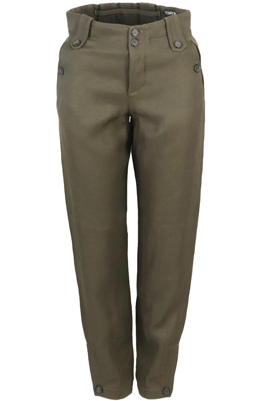 image of TOM FORD LINEN BLEND TAPERED PANTS IT 36 UK 4