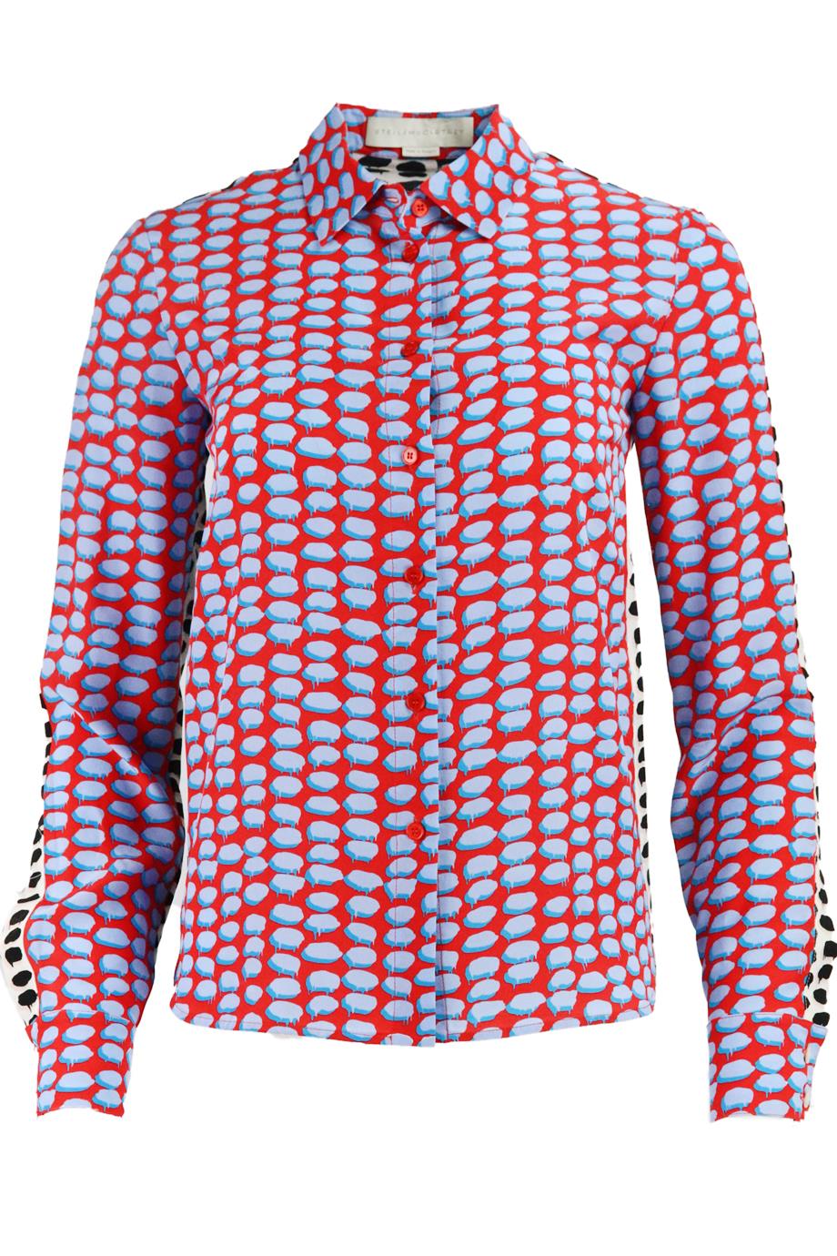 image of STELLA MCCARTNEY PRINTED SILK SHIRT IT 36 UK 4