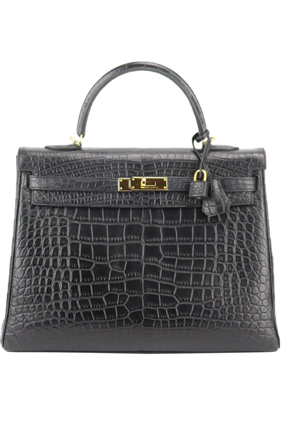 Image of HERMÈS 2013 KELLY 35CM MATTE ALLIGATOR MISSISSIPPIENSIS LEATHER BAG