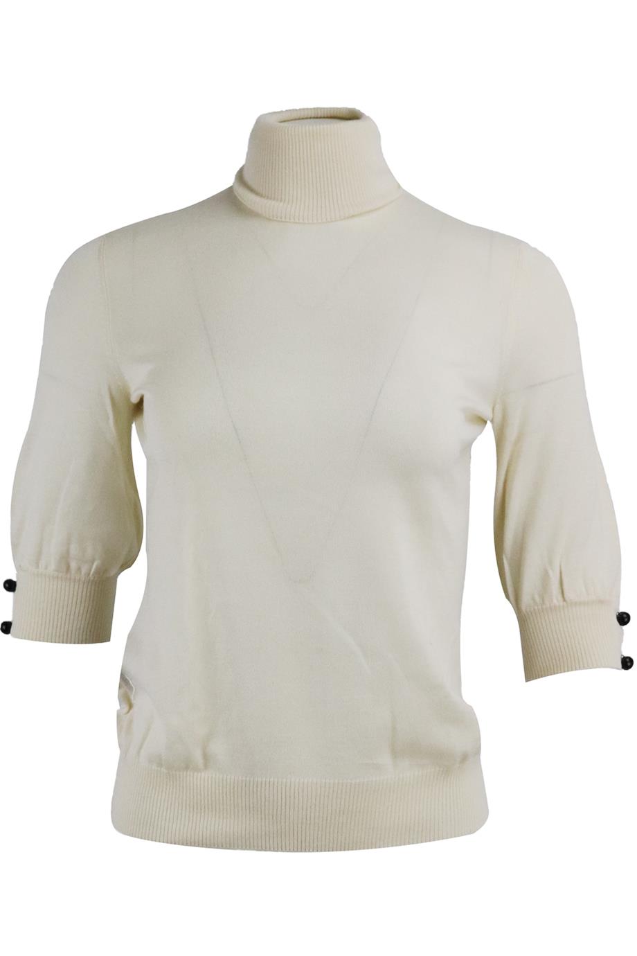 image of FENDI CASHMERE AND SILK BLEND TOP IT 40 UK 8